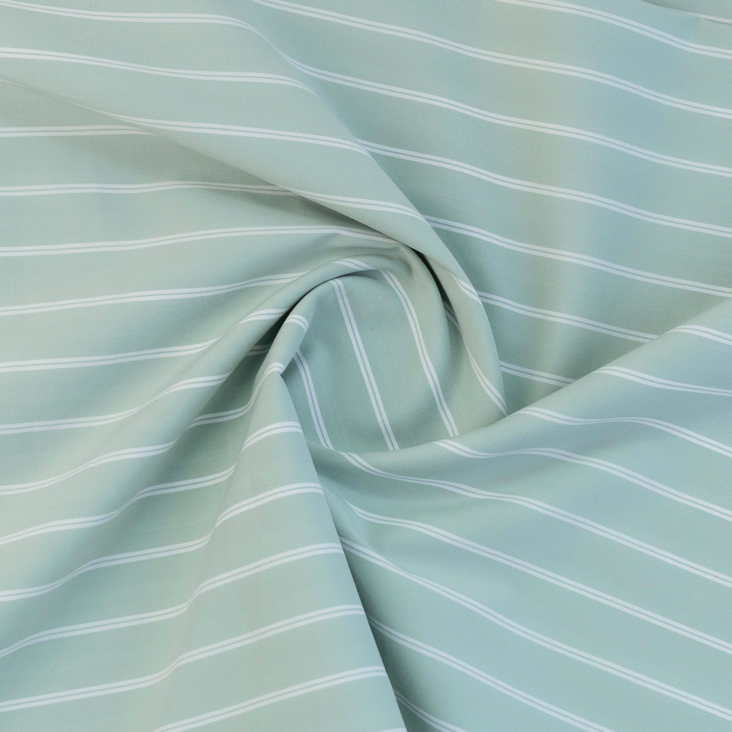 TU-20519-8-TWIRL COTTON POLYESTER STRIPE YARN DYED - MINT/WHITE - Image 1