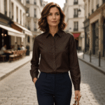 MELANGE DENIM   - CHOCOLATE BROWN - Image 2