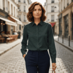 TKANINA DENIM BAWEŁNIANO STRETCH GŁADKO - KHAKI - obrazek 2