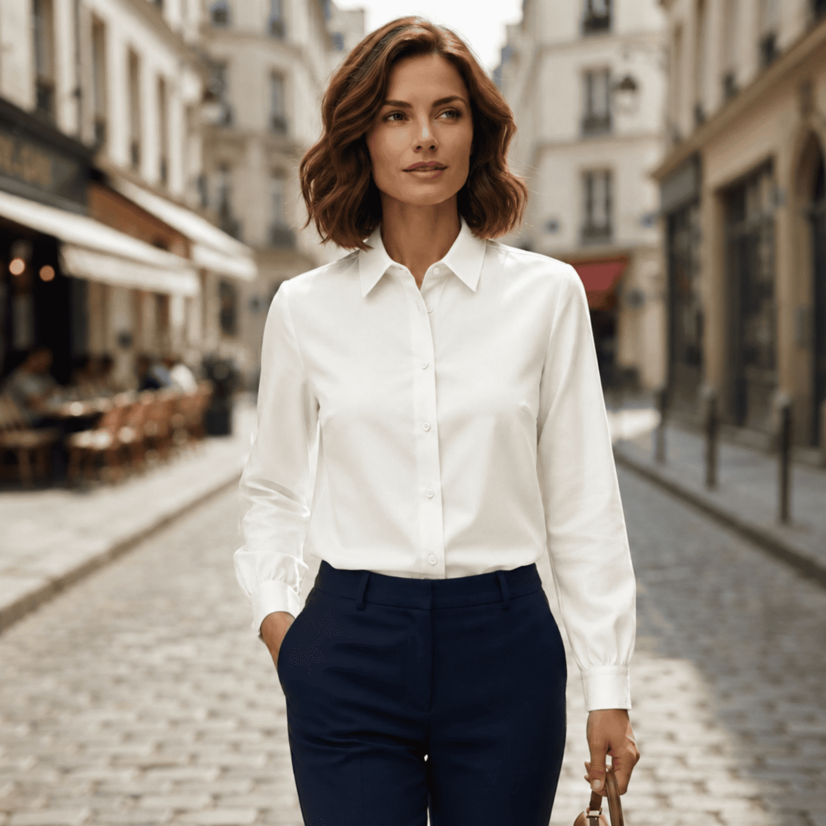 TKANINA DENIM BAWEŁNIANO STRETCH GŁADKO   - ZŁAMANA BIEL - obrazek 2