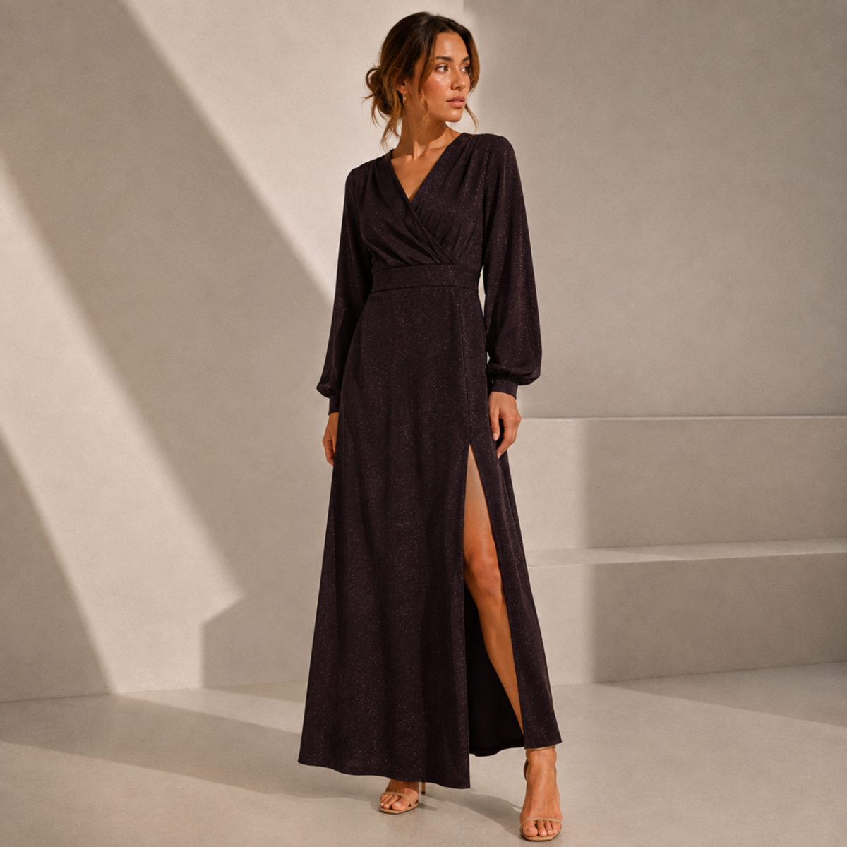 VISCOSE ATLANTA FOIL - MOCHA - Image 2