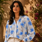 TKANINA WISKOZA AMELIA DRUK - KWIATY | Poliester | CLC-2651-16166-F | Fashiontree