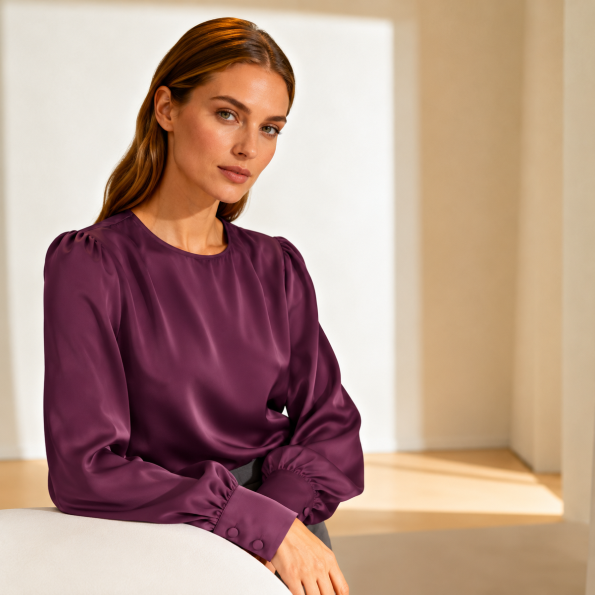 DOUBLE FACED SATIN - PURPLE - Image 2