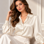 TKANINA JEDWAB 16MM - SZAMPAŃSKI | Biznesowe | CLC-2734-7 | Fashiontree