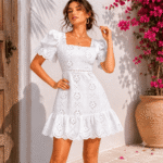 COTTON EMBROIDERY - GEOMETRIC - CREAM - Image 2