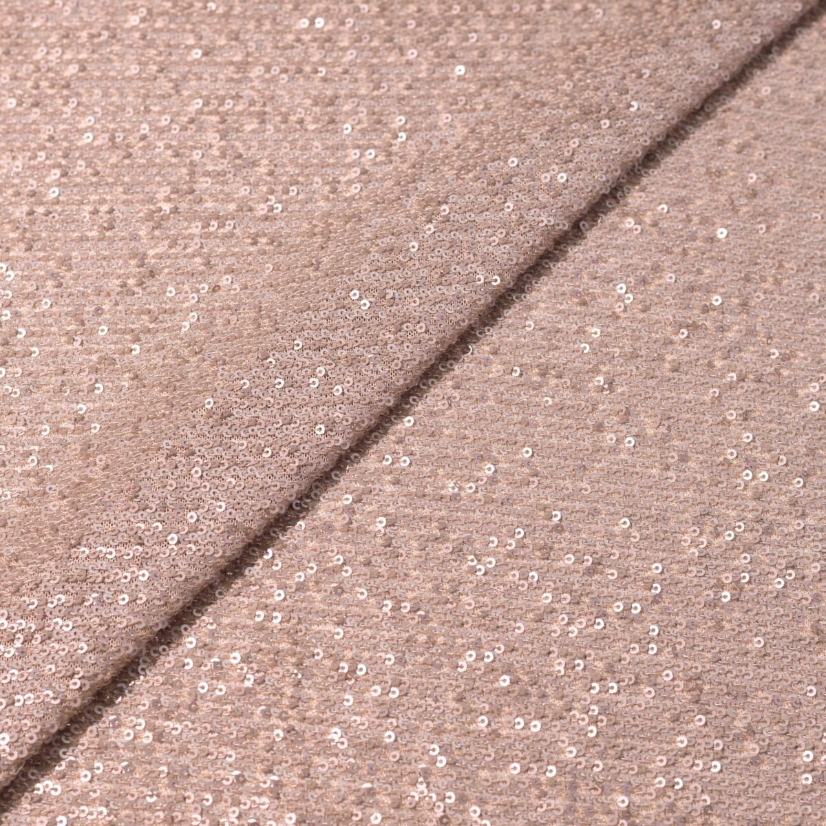 DZIANINA POLIESTROWA Z CEKINAMI - DULL BLUSH - obrazek 3