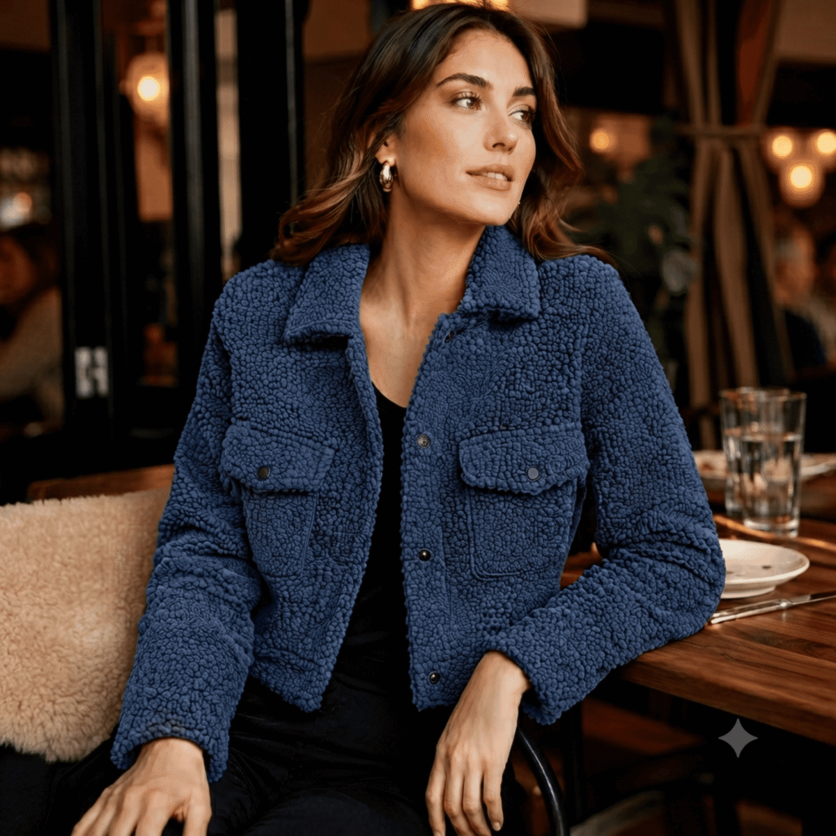 DZIANINA POLIESTROWA BARANEK - DENIM - obrazek 2