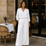 LINEN VISCOSE SPANDEX - CREAM - Image 2