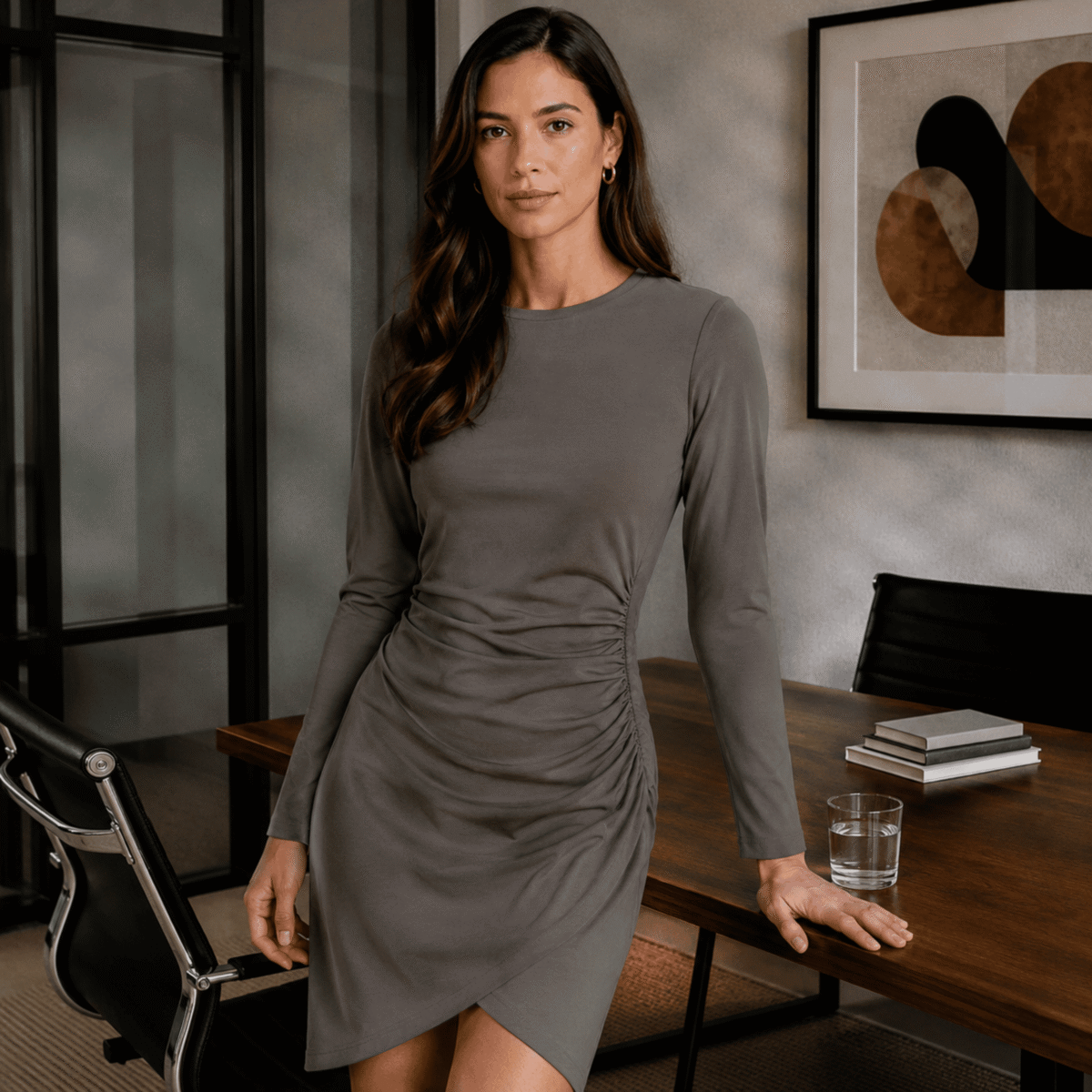 NYLON RAYON ROMA (TENCEL FINISH) - COFFEE - Image 2