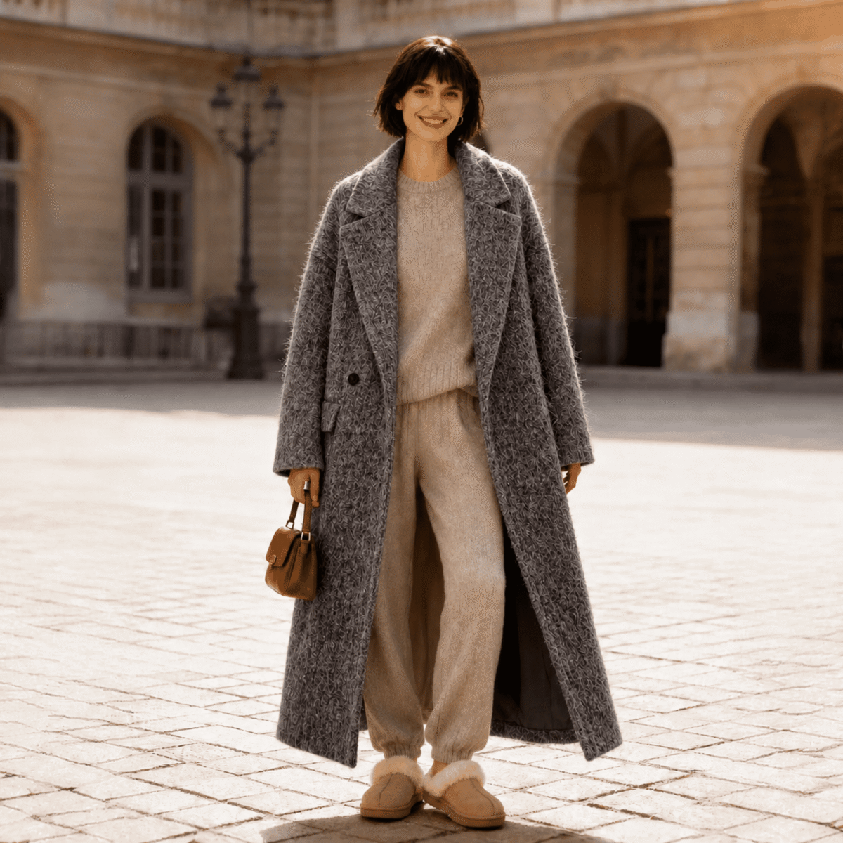KNITTED OVERCOAT PERUGIA - BROWN - Image 2