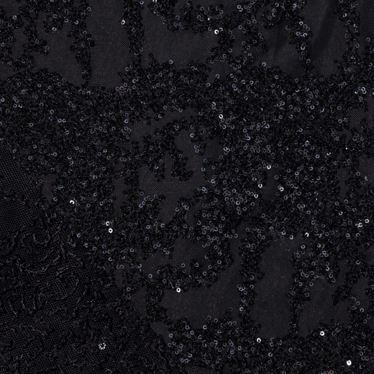 MESH EMBROIDERY WITH SEQUINS - BLACK - Image 4