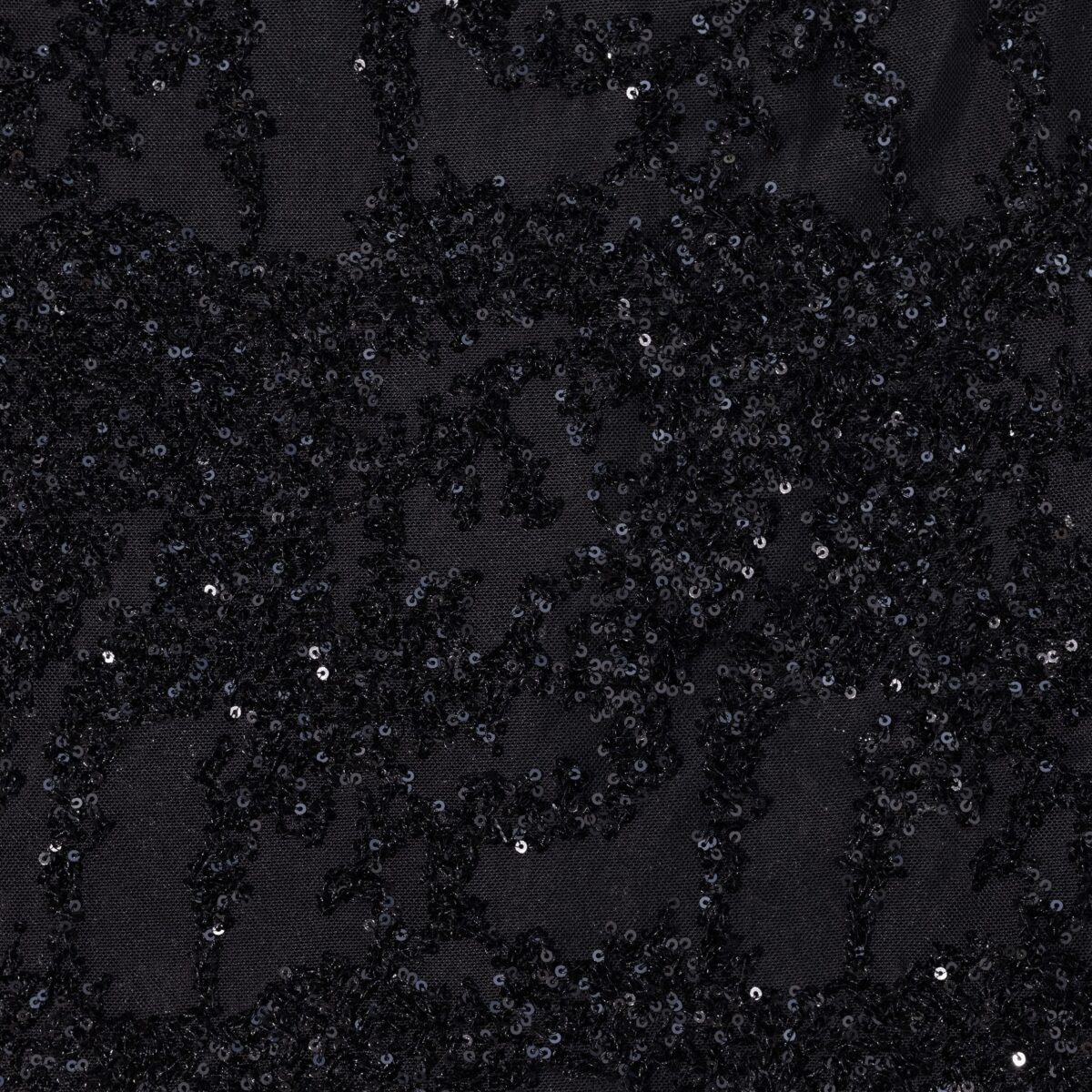 MESH EMBROIDERY WITH SEQUINS - BLACK - Image 2