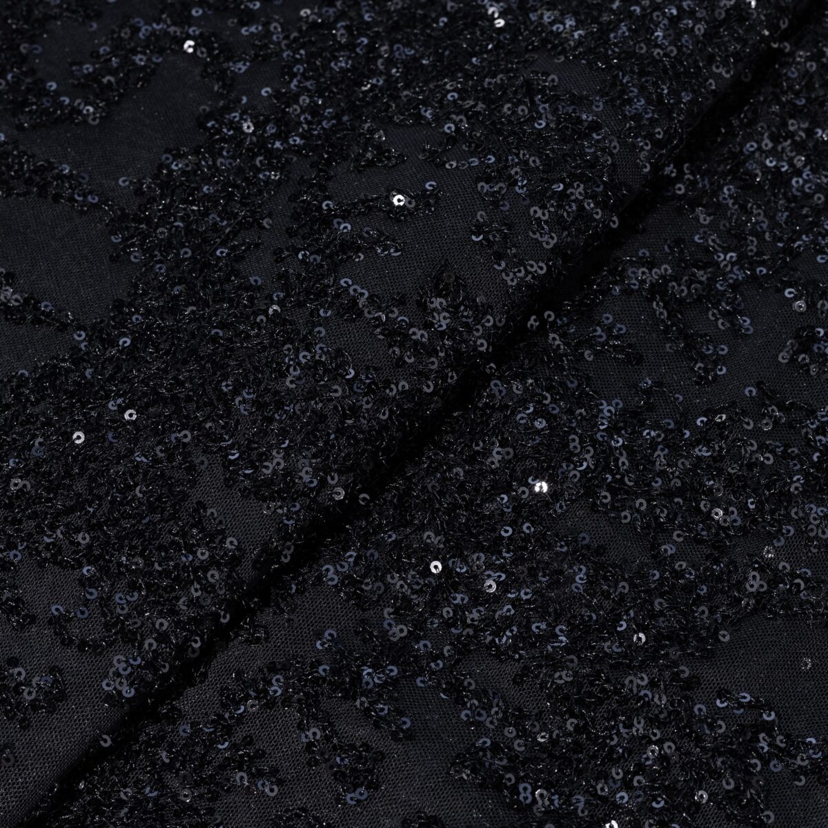MESH EMBROIDERY WITH SEQUINS - BLACK - Image 3