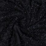 MESH EMBROIDERY WITH SEQUINS - BLACK