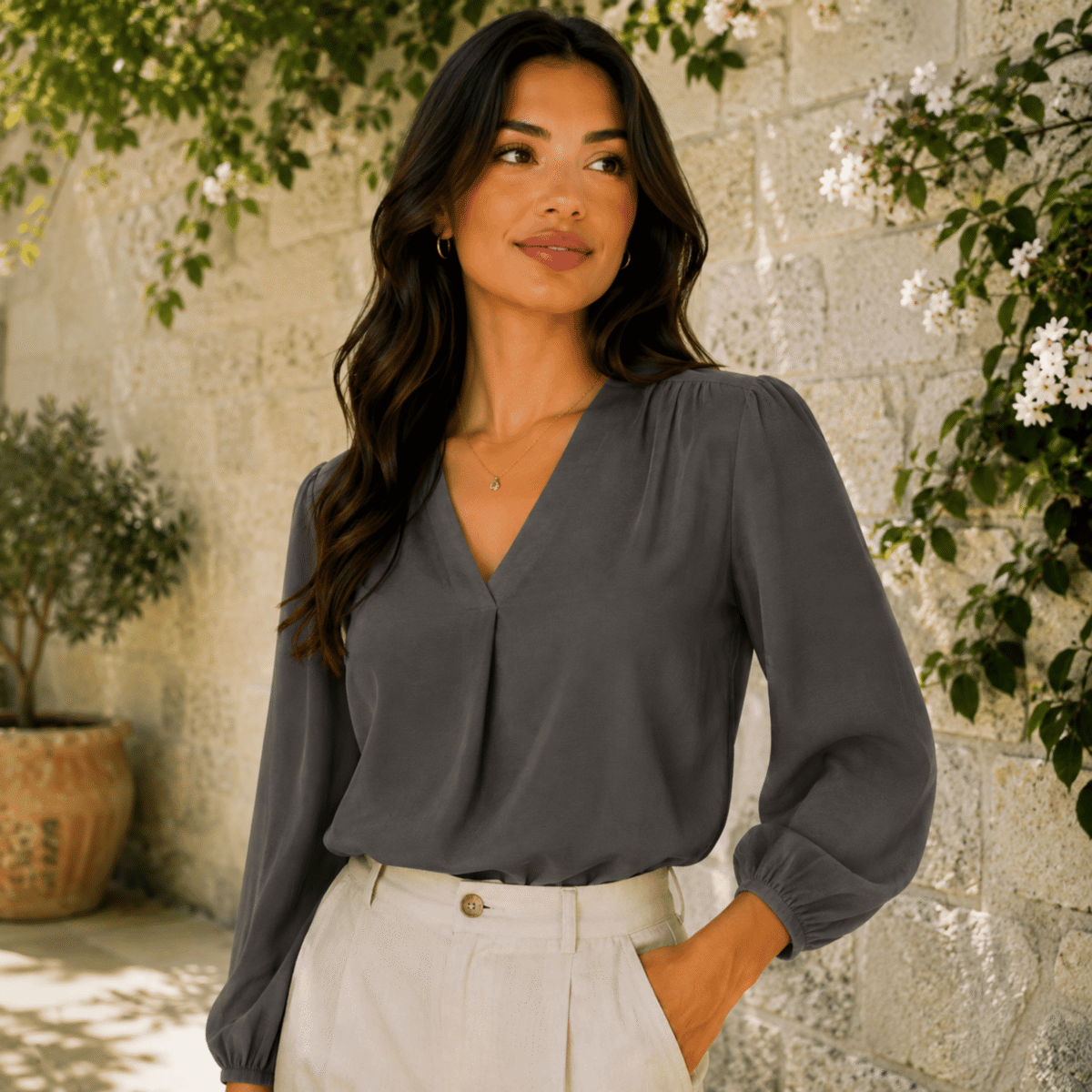 VISCOSE AMELIA - FANGO - Image 2