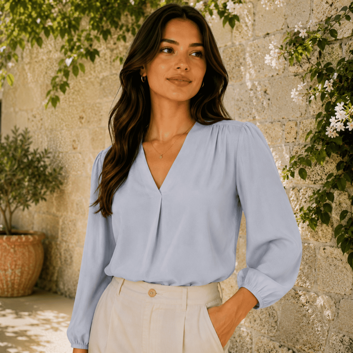 VISCOSE AMELIA - SKY BLUE - Image 2