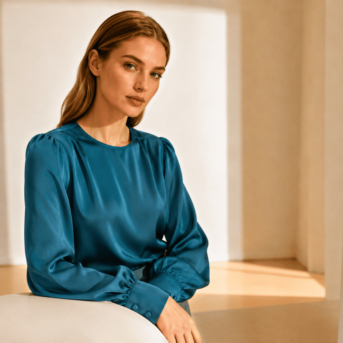 DOUBLE FACED SATIN - TURQUOISE - Image 2