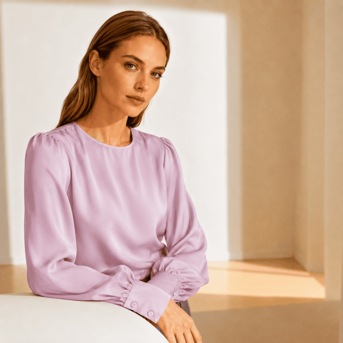 TKANINA POLIESTROWA DOUBLE SATIN - PUDROWY RÓŻ - obrazek 2