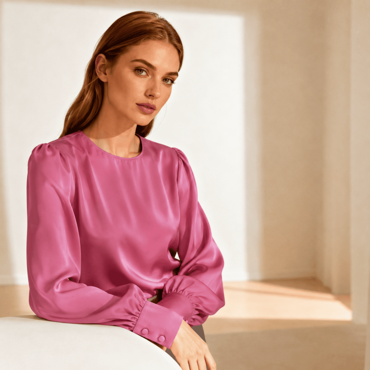 TKANINA POLIESTROWA DOUBLE SATIN - KORALOWY - obrazek 2