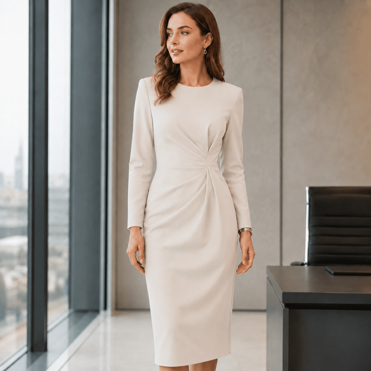 TKANINA GARNITUROWA STRETCH PREMIUM - KREMOWY - obrazek 2