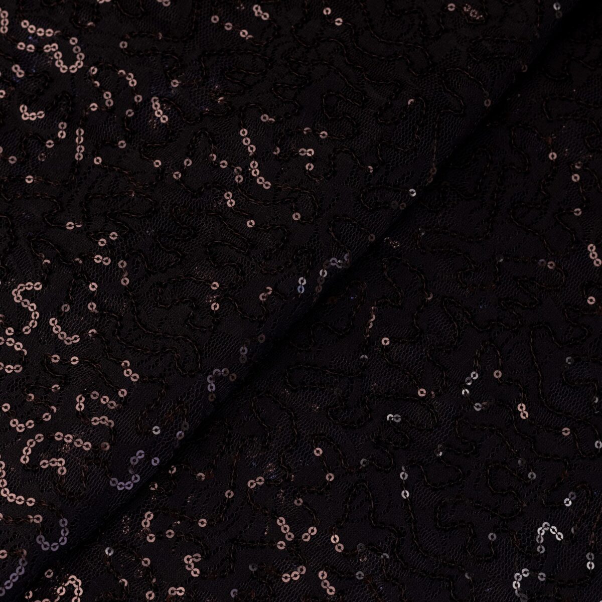 MESH EMBROIDERY WITH SEQUINS - BROWN - Image 3
