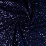 DZIANINA HAFT NA SIATCE Z CEKINAMI - GRANATOWY