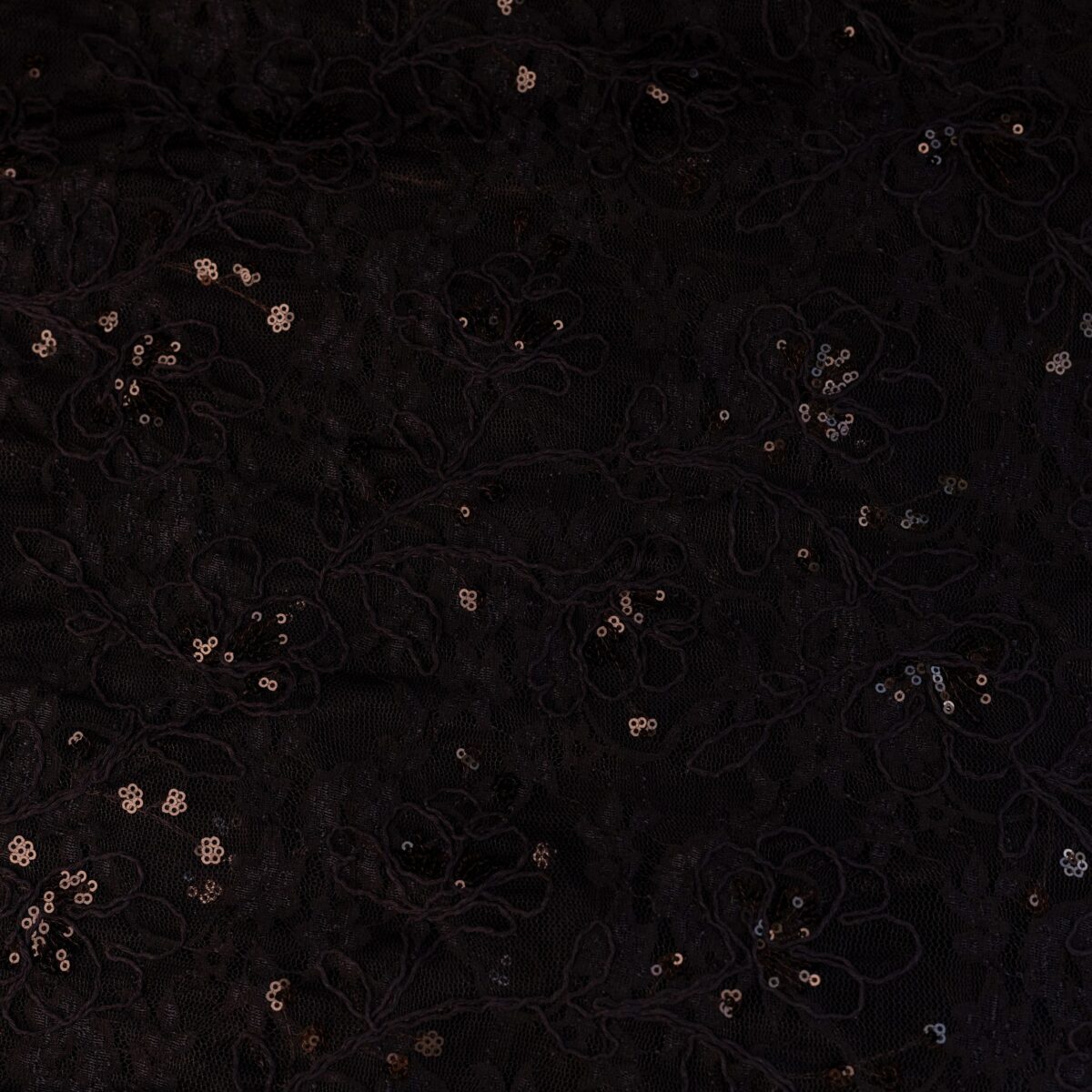 MESH EMBROIDERY WITH SEQUINS - BROWN - Image 2