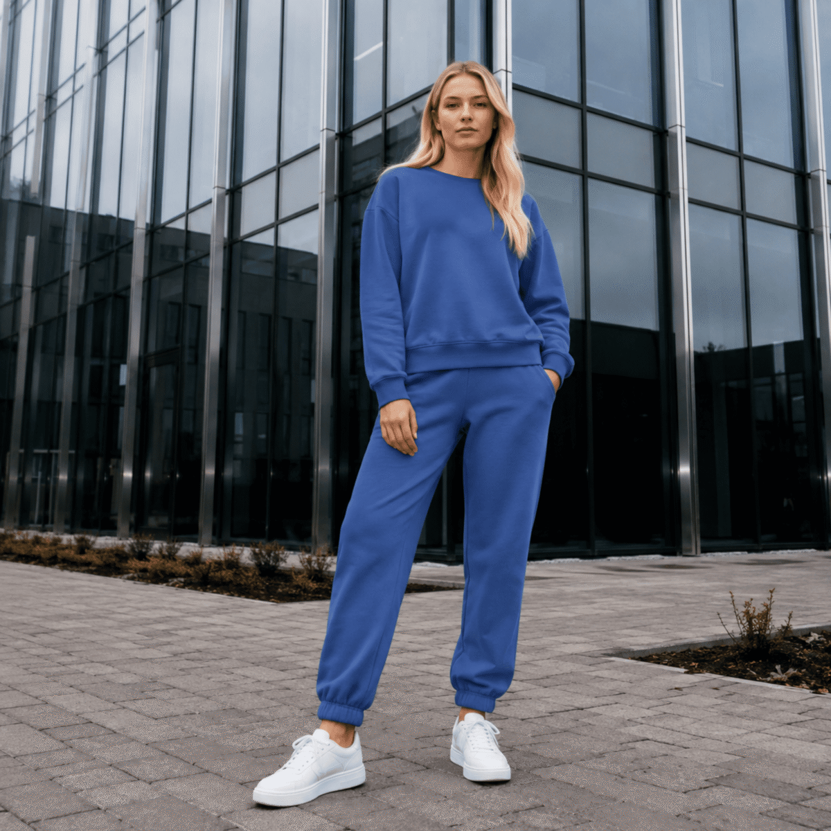 DZIANINA BAWEŁNIANA DRESÓWKA - DENIM - obrazek 2