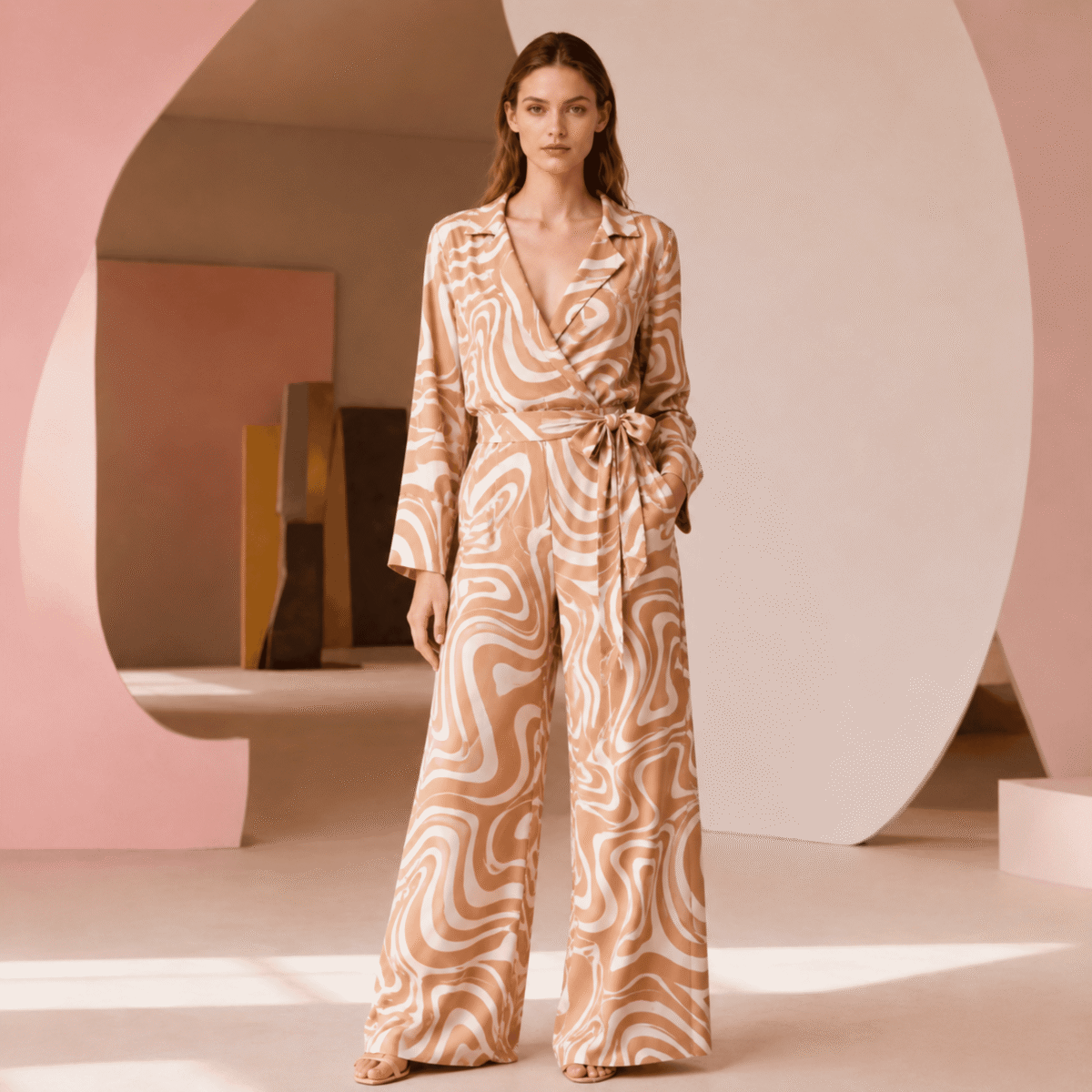 VISCOSE BELMANDO PRINT - COFFEE - Image 2