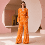 VISCOSE BELMANDO PRINT - GEOMETRIC - ORANGE - Image 2