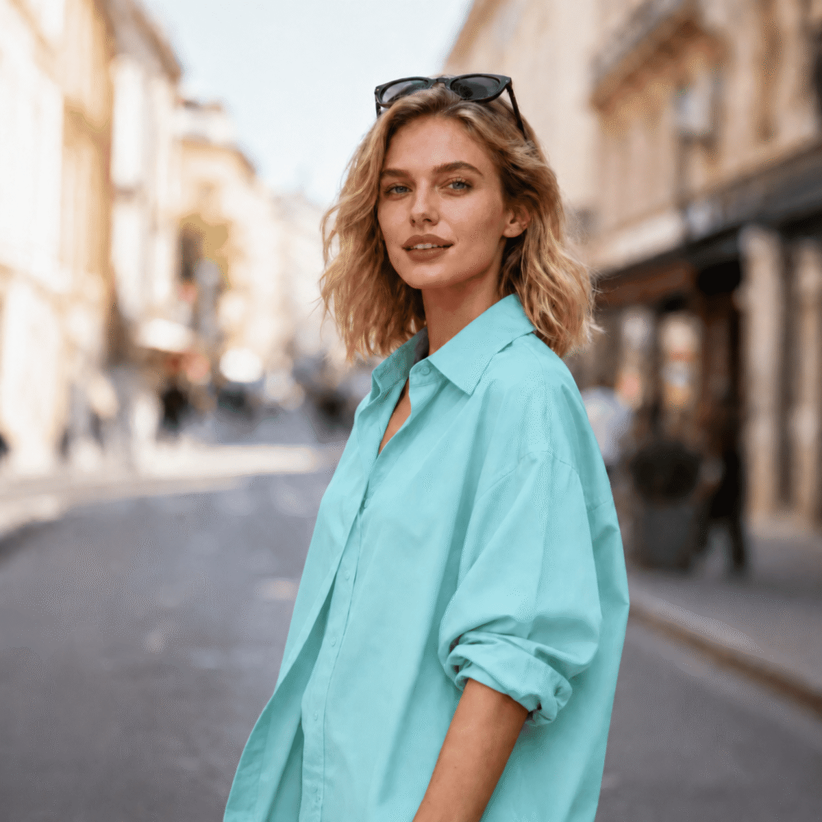COTTON POPLIN - AQUA - Image 2