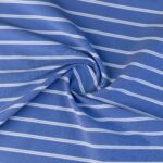 COTTON POLYESTER STRIPE YARN DYED - DENIM/WHITE