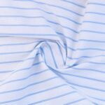 COTTON POLYESTER STRIPE YARN DYED - WHITE/BLUE