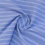 COTTON POLYESTER STRIPE YARN DYED - BLUE/WHITE