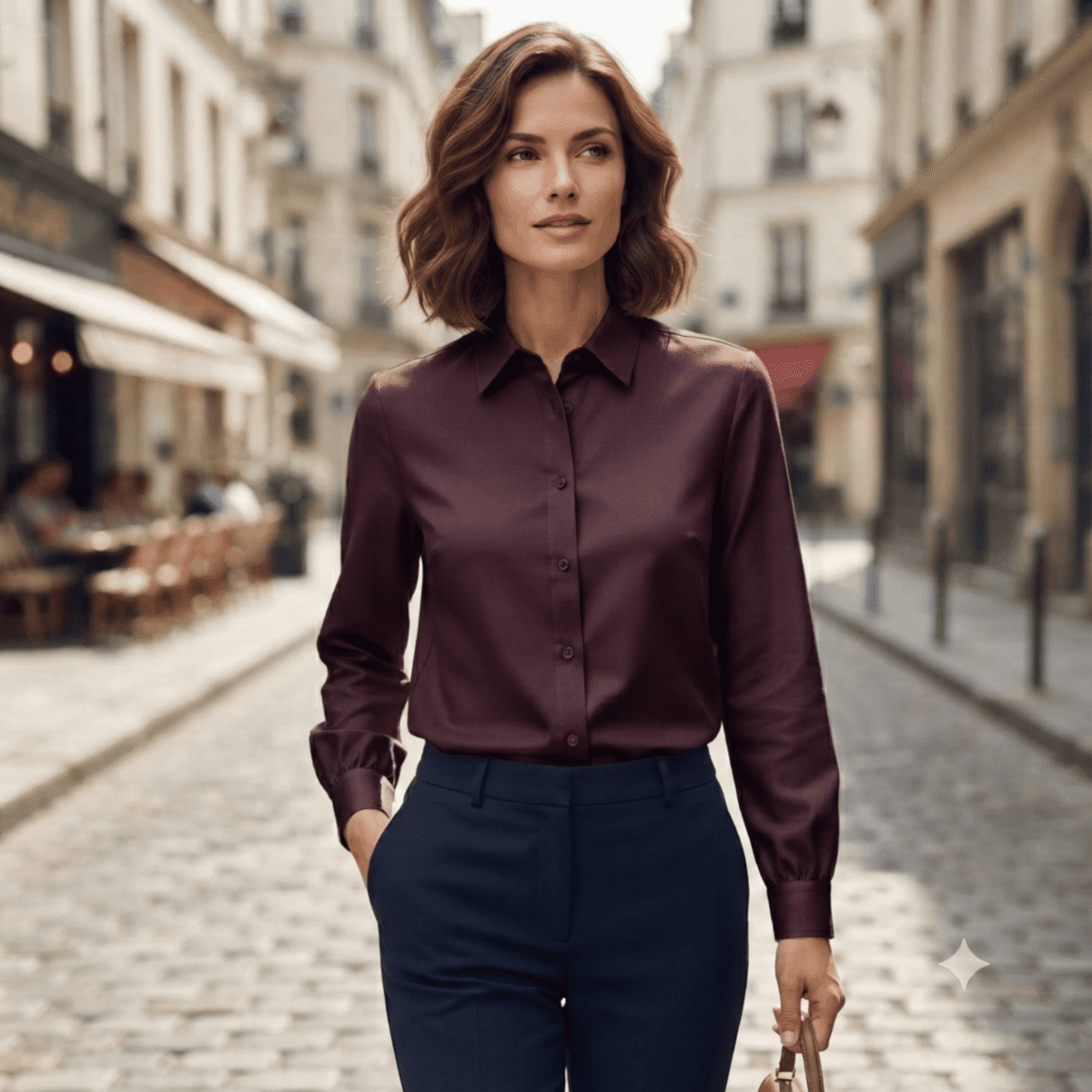TKANINA DENIM BAWEŁNIANO STRETCH GŁADKO - CZERWONE WINO - obrazek 2