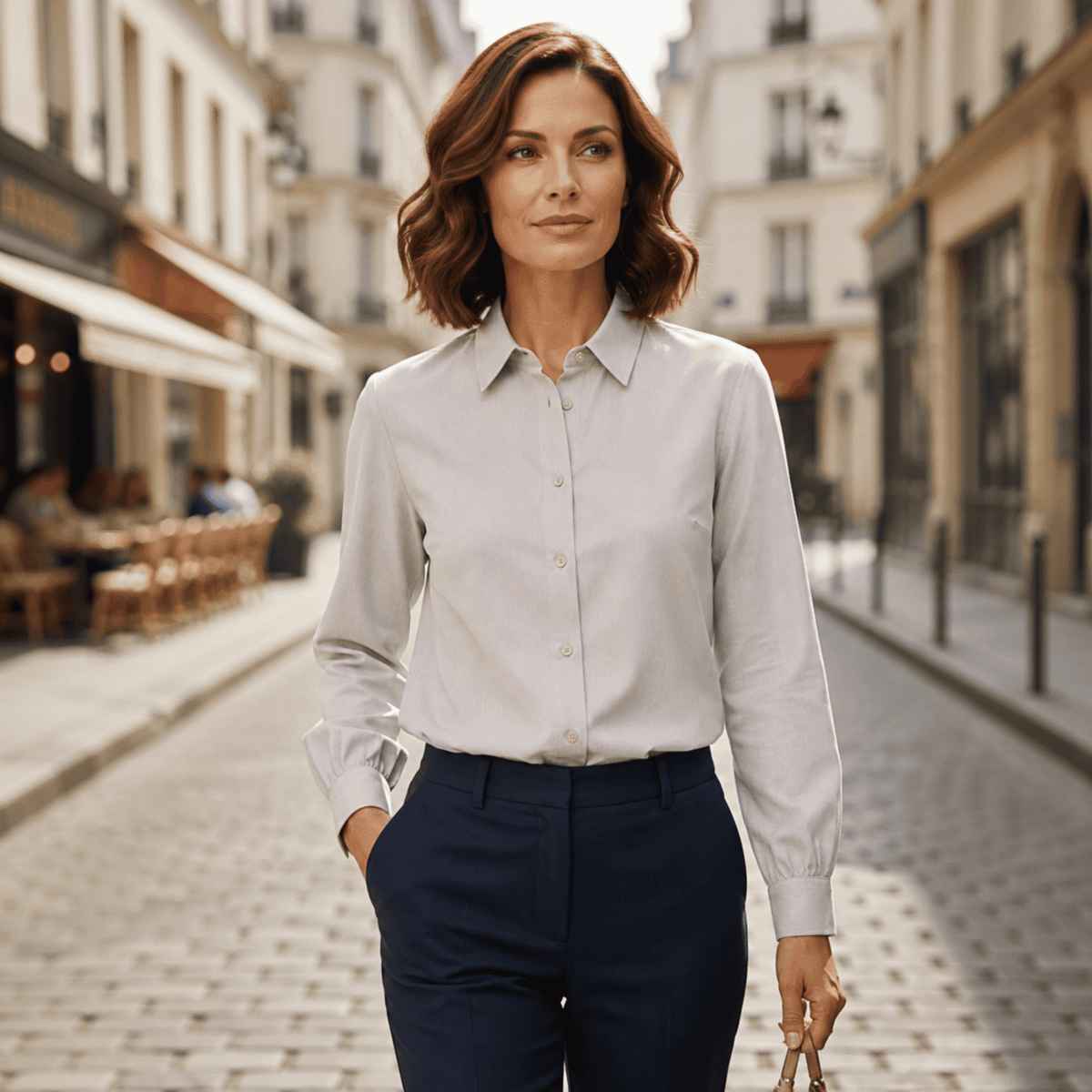 TKANINA DENIM BAWEŁNIANO STRETCH GŁADKO - CIEMNY BEŻ - obrazek 2