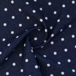 TKANINA DENIM BAWEŁNIANO STRETCH W KROPKI - DENIM