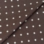 TKANINA DENIM BAWEŁNIANO STRETCH W KROPKI - BRĄZ - obrazek 4